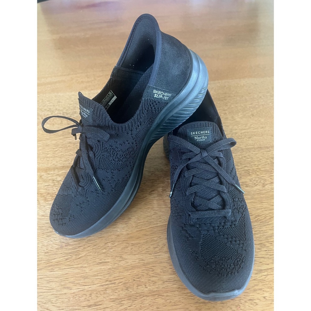 Skechers‎ Martha Stewart Slip-ins Ultra Flex 3.0 Neptune Black Sneakers Size 10